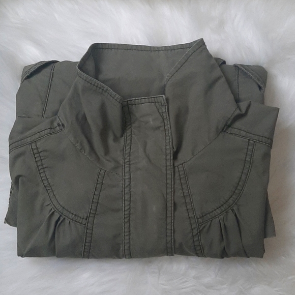 Decree Zip Up Military Utility Cargo Jacket With Tie Front - Picture 7 of 8